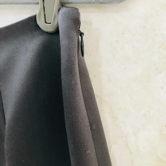 WORTH {6} Skirt Silk Charcoal Pewter Grey Gray - Picture 3 of 6
